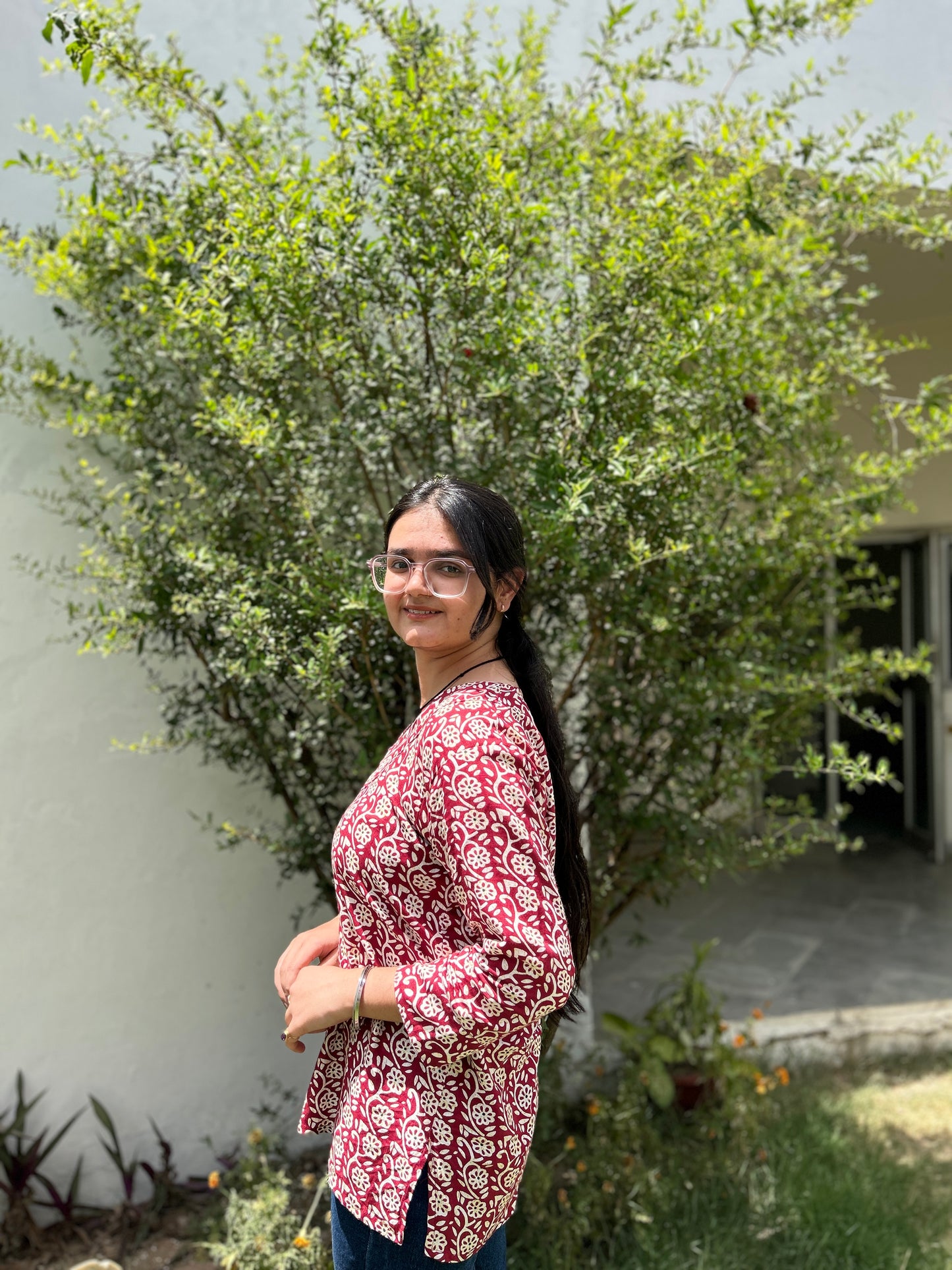 Red Floral Kurti