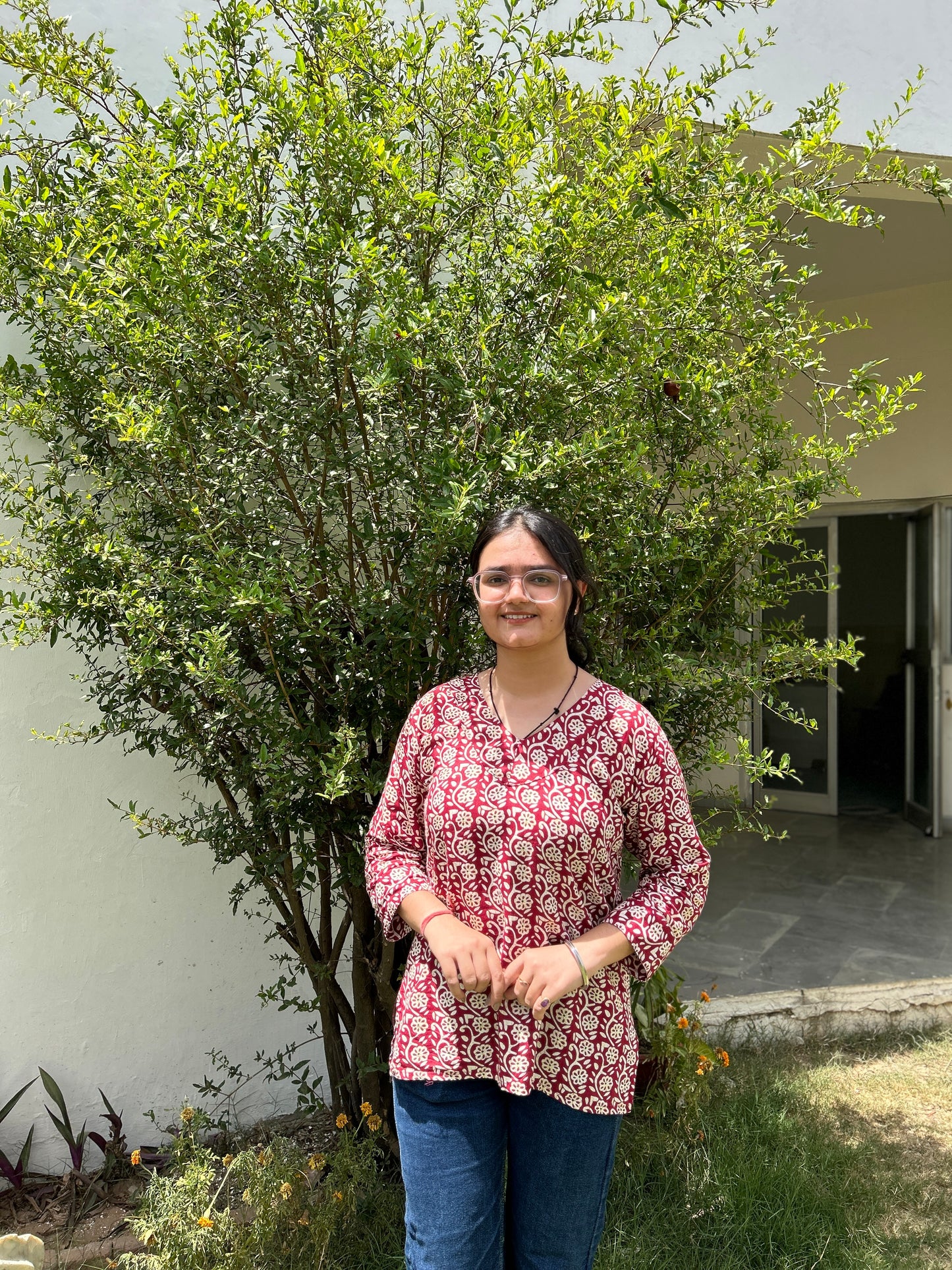 Red Floral Kurti
