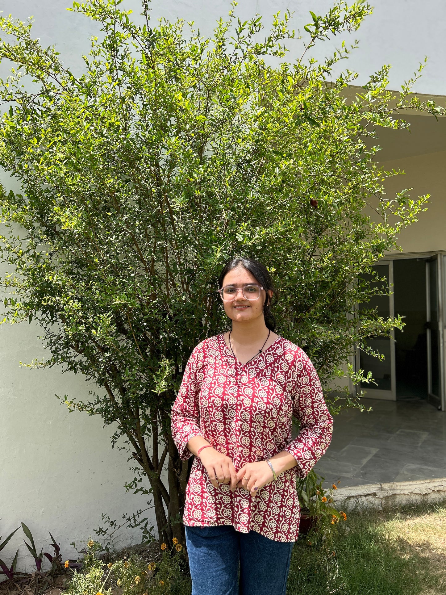 Red Floral Kurti
